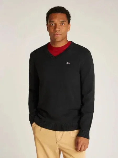 Tommy Jeans Pulover Essential negru