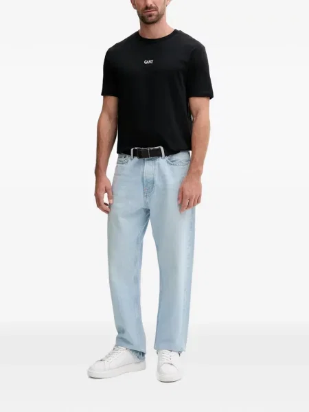 Tricou Gant cu broderie negru