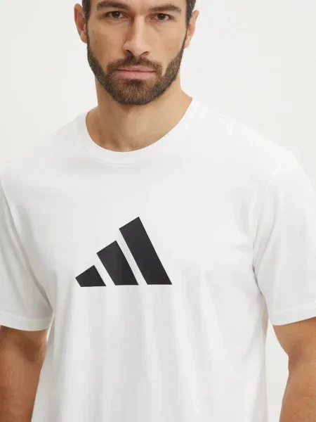 Тениска adidas Future Icons с принт бежово
