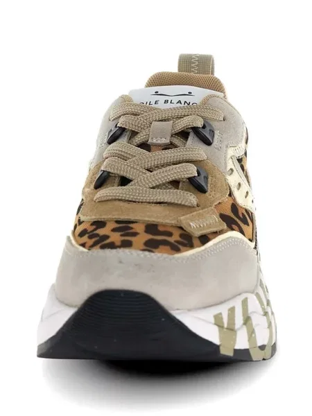Sneakerși Voile Blanche cu imagine cu model leopard