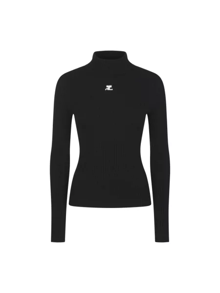 Dzianinowy sweter Courreges czarny