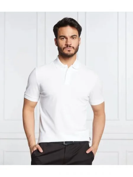 BOSS BLACK Polo Pallas alb