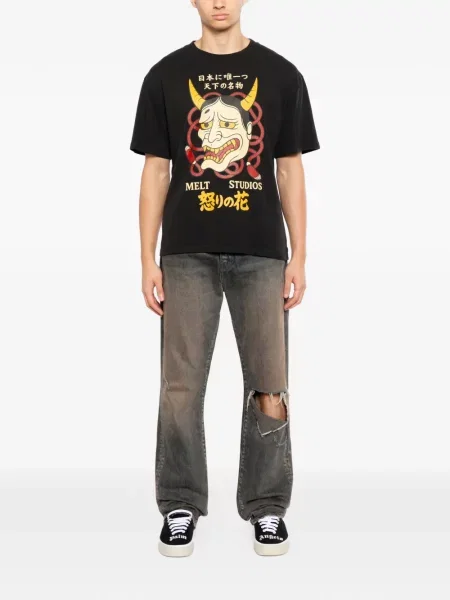 Grafic tricou Melt cu imagine negru