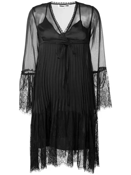 Haftowana sukienka Mcq Swallow koronkowa garniturowa czarna