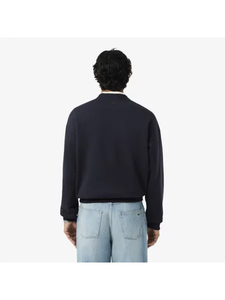 Lacoste Haftowana Bluza Polarowa czarny