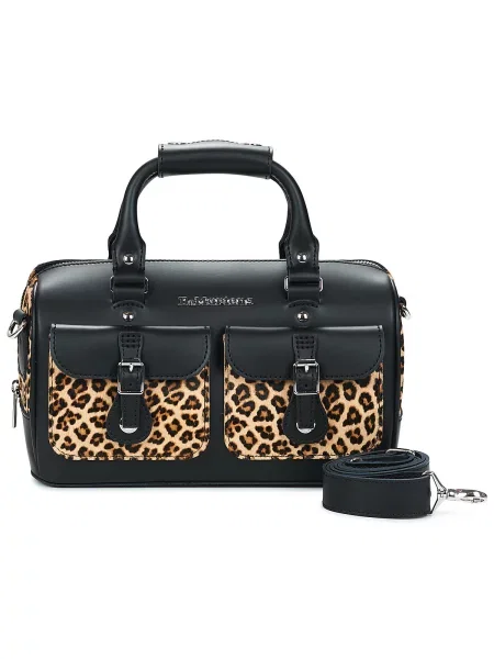 Mini top Dr. Martens z leopardjim vzorcem črna