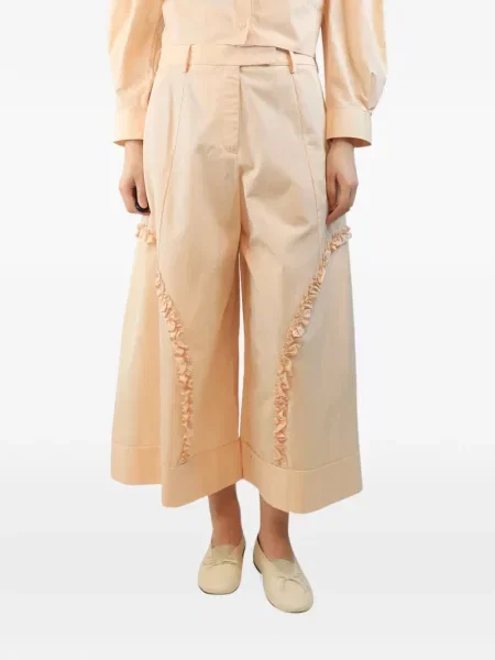 Pantaloni Simone Rocha cu volane portocaliu