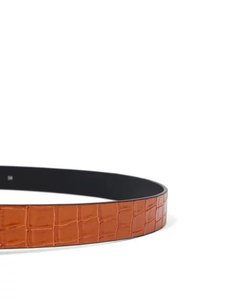 Curea Paul Smith din piele portocaliu