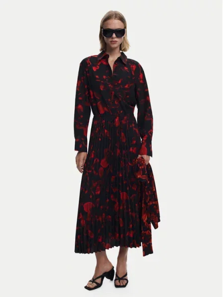 Desigual Φόρεμα πουκάμισο Plisado κόκκινο