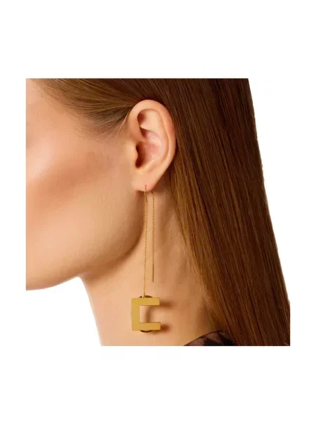 Kolczyki Elisabetta Franchi z logo żółte