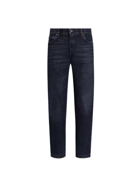 Jeansy straight leg Dolce And Gabbana niebieskie
