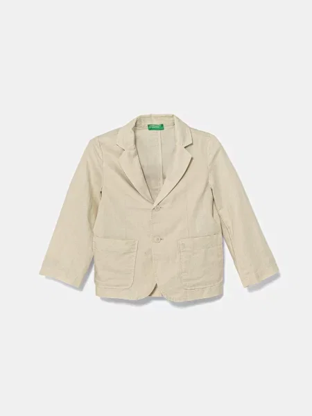 United Colors of Benetton lněné sako béžové