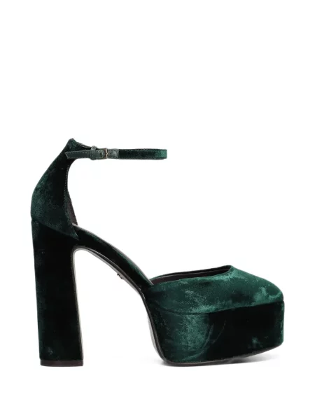 Sandale Lola Cruz de catifea cu platformă verde