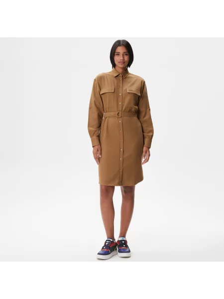 Lacoste Sukienka Lacoste beżowa