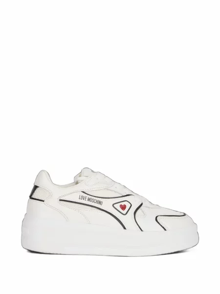 Sneakerși Love Moschino cu motiv cu inimi alb