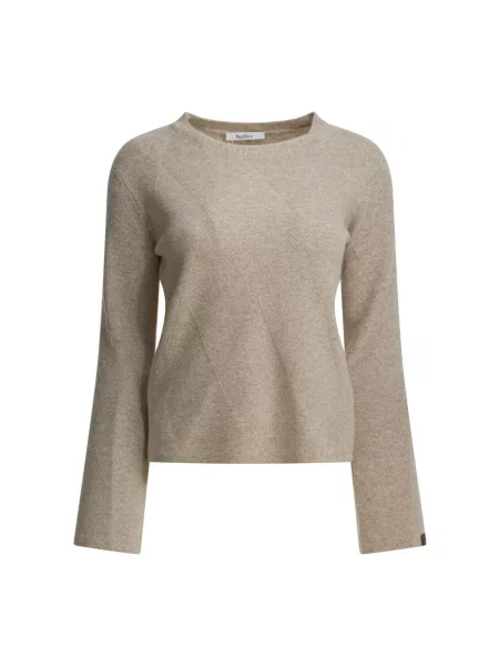 Dzianinowy sweter Max Mara beżowy