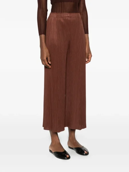 Pantaloni Pleats Please Issey Miyake plisate maro