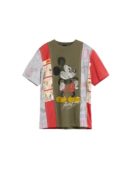 Desigual Tricou galben / oliv / roșu negru