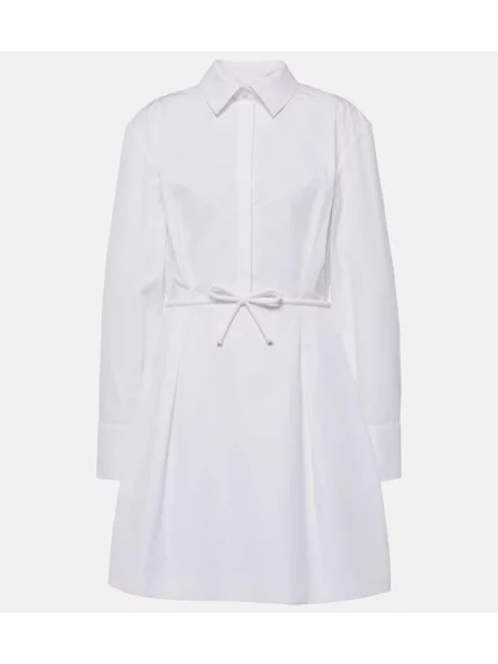 Rochie tip cămașă Valentino din poplin de costum alb