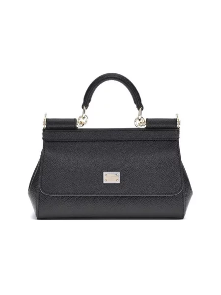 Torebka Dolce And Gabbana skórzana elegancka czarna