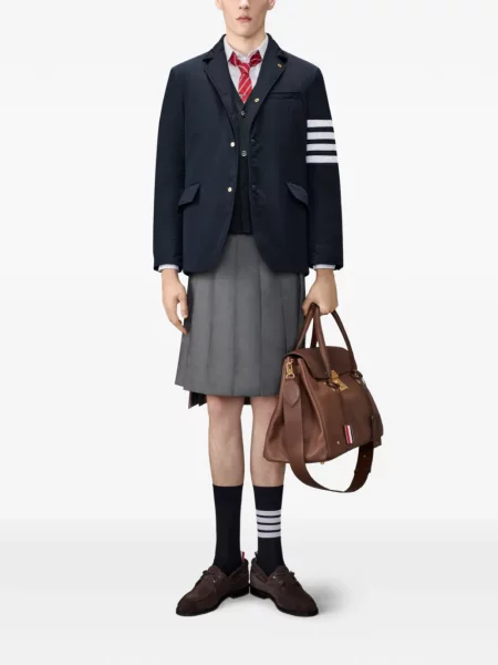 Cardigan Thom Browne cu broderie albastru