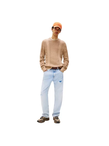 Sweter Tommy Jeans beżowy