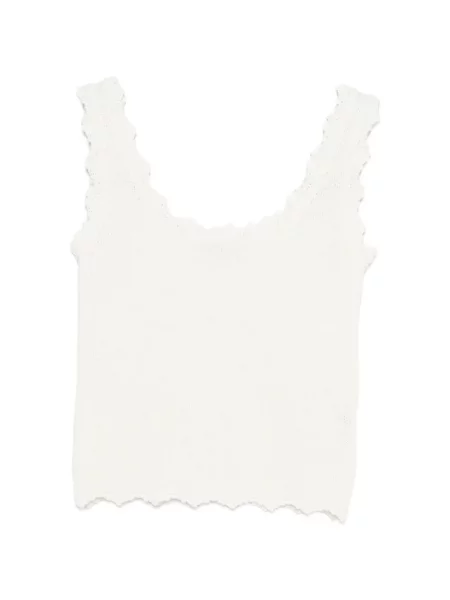 Top Low Classic fără mâneci clasic alb