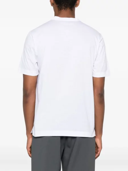Tricou Canali cu imagine cu imprimeu geometric alb