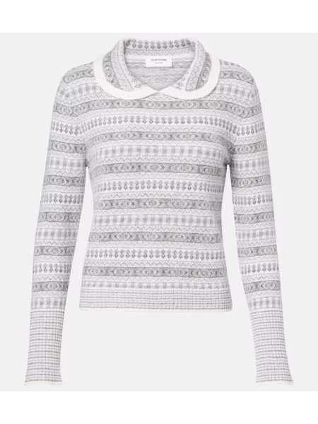 Pulover Thom Browne de lână gri