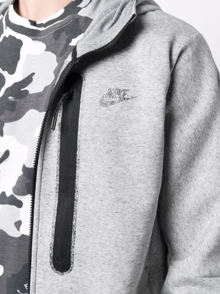 Флийс суичър с качулка Nike сиво
