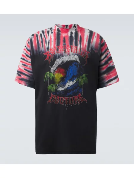 Tricou Balenciaga cu imagine din jerseu cu legături negru
