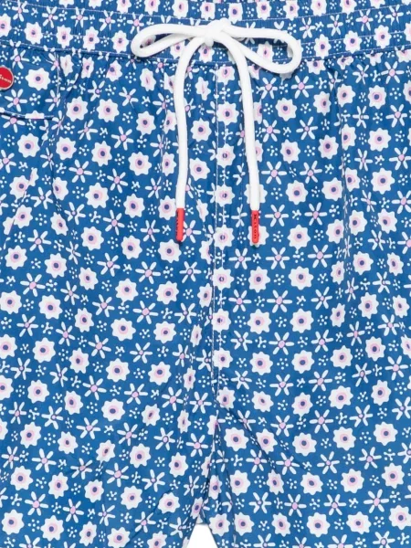 Slip de baie Kiton cu model floral albastru