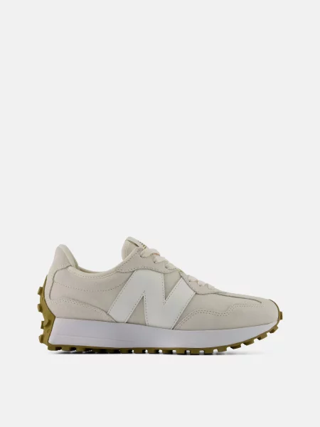 Замшевые повседневные кроссовки New Balance 327 белые