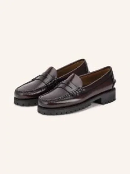 Sebago Penny Loafers Dan Lug rot brązowe