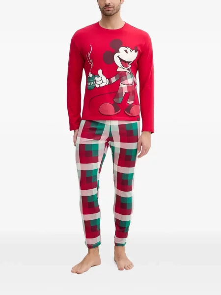 Pijamale Benetton în carouri roșu