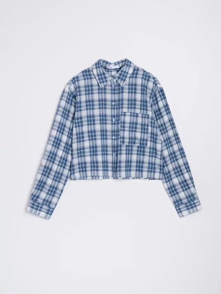 Коротка картата сорочка різнобарвний