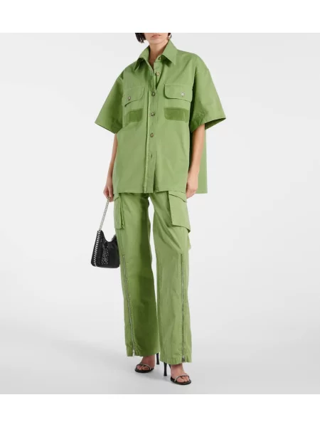 Cămașă Stella Mccartney din canvas verde