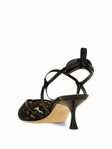 Sandale Fendi din tul slingback negru