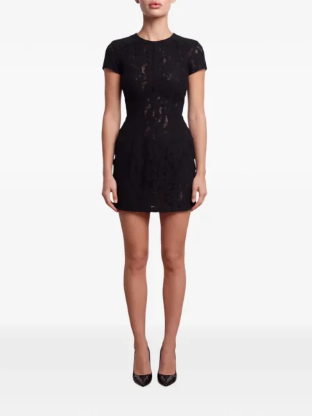 Rochie mini Post Meridiem din dantelă negru