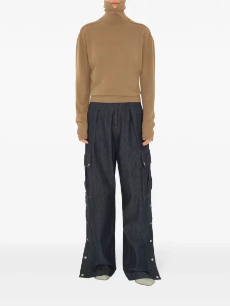 Vilnonis megztinis Burberry ruda