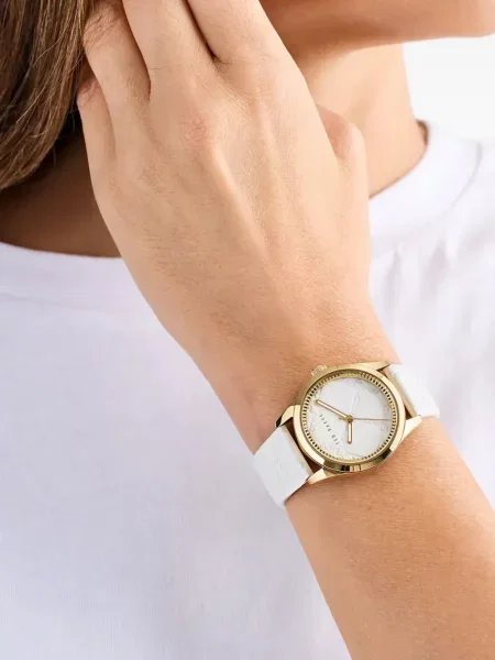 Matlasat ceas Ted Baker din piele alb