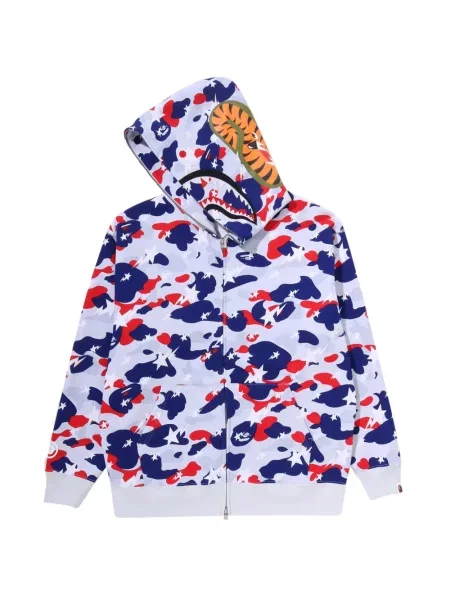 Hanorac cu glugă A Bathing Ape® cu model camuflaj alb