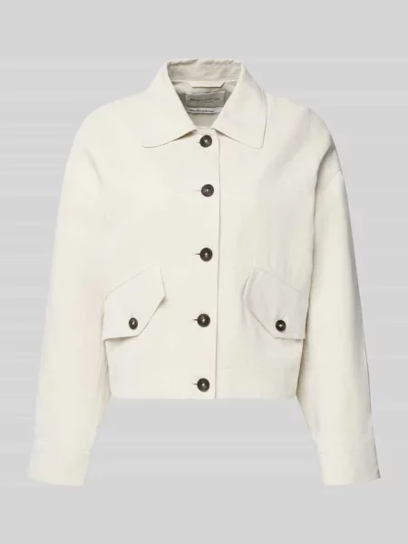 Kurtka koszulowa o kroju loose fit z mieszanki i lnu Marc O'polo biały