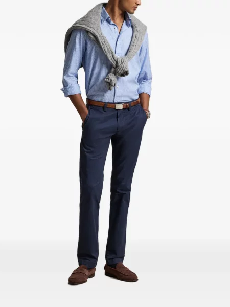Polo majica Polo Ralph Lauren s vezom keper karirana plava