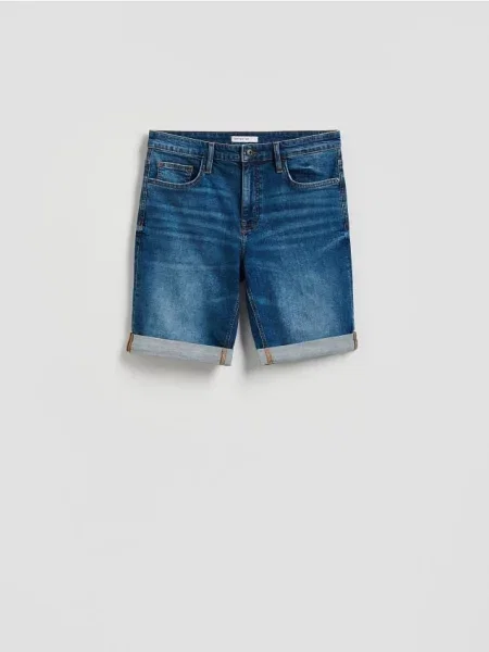 Reserved Pantaloni scurți slim fit din denim bleumarin