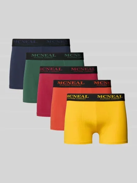 Obcisłe bokserki w zestawie 5 szt. z elastycznym paskiem z logo Mcneal czerwone