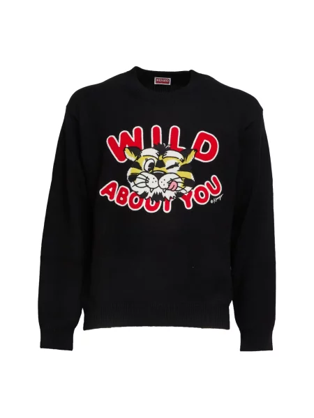 Sweter Kenzo w tygrysie prążki czarny