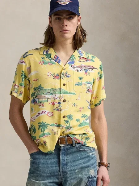 Риза Polo Ralph Lauren със стандартна кройка жълто