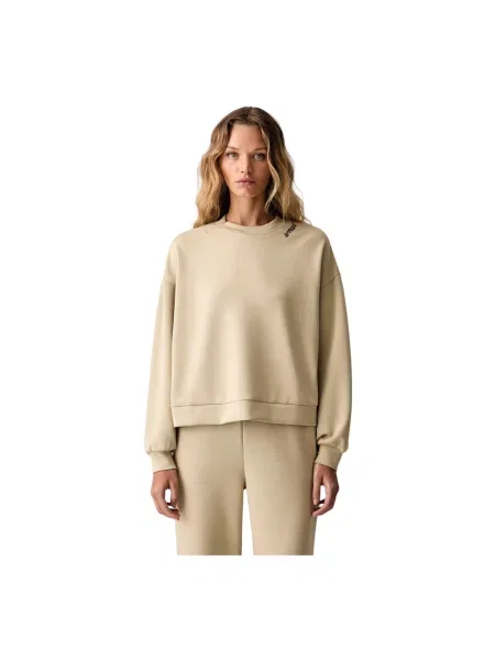 Bluza Armani Exchange ze stretchu beżowa