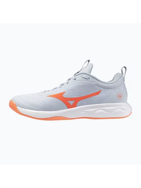 Încălțăminte de volei pentru femei Mizuno Wave Luminous Pro blue finch/lava orange/flamingo coral albastru
